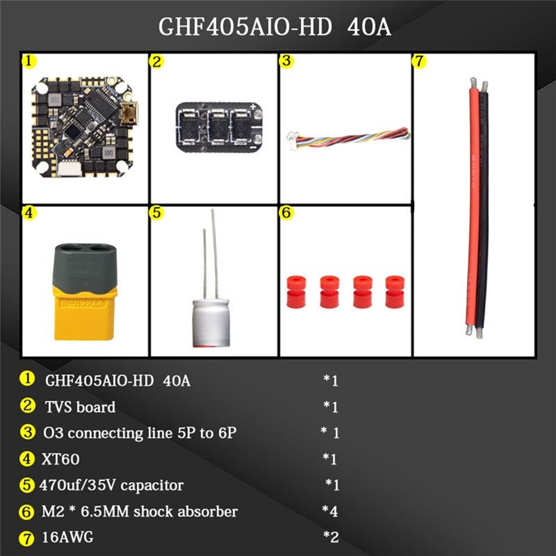 Fpv Drone Esc - ABTI-GHF405AIO-HD 40A AIO Плата управления полетом
